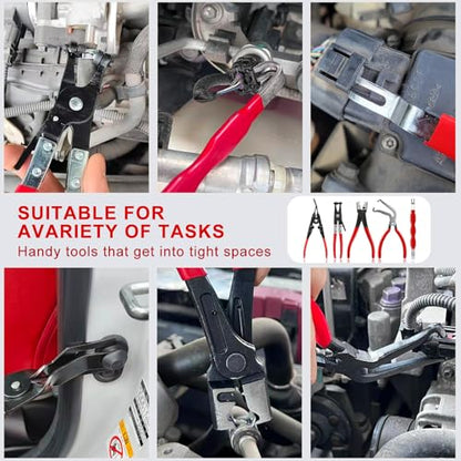 5 PCS Automotive Electrical Disconnect Pliers and Hose Clamp Pliers Set - color: 5 PCS Automotive Repair Set-Red