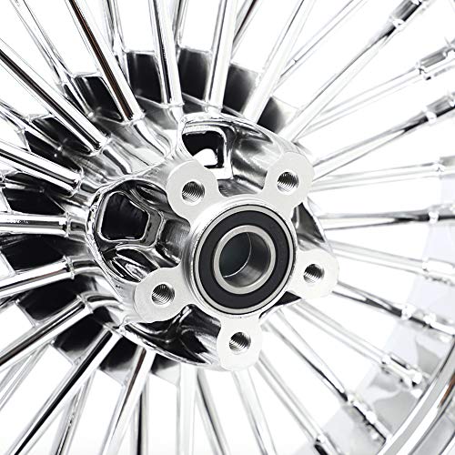 TOFR 18x3.5 16x3.5 Chrome Fat Spoke Wheels For Harley Touring Baggers 00-07 - color: Chrome, size: Front:18x3.5 Rear:16x3.5