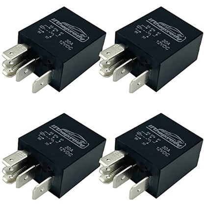 12VDC 30A 5-pin Multi-Purpose Starter Relay, Automotive Replacement Relay - size: 5-pin: 4pcs