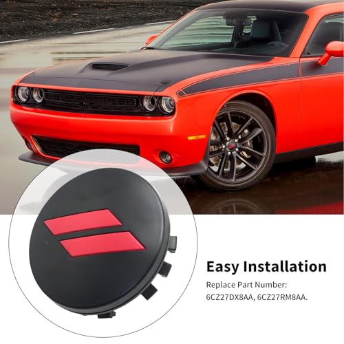 MDEOOSKY 4Pcs 6CZ27RM8AA 63mm 2.5" Wheel Center Cap Covers, Replacement for Dodge Charger, Challenger, Durango Replace 6CZ27DX8AA (Red) - color: Red
