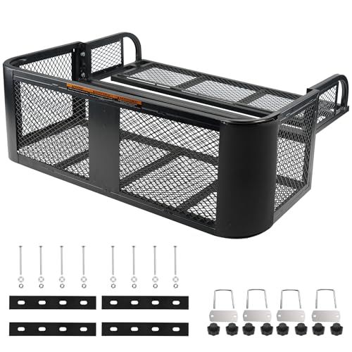 ORCISH Heavy Duty ATV Rear Drop Cargo Basket, 14" W x 41" L x 12.5" H Steel Mesh Rack with Mounting Kit, Universal ATV/UTV Storage Basket for Gear, Camping, Hunting, and Outdoor Use