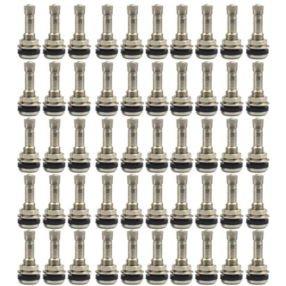 50 Pack TR416 Metal Valve Stems Outer Mount Fits .453" & .625" Rim Holes Long 1 1/2", Silver - 50 Pack (TR416-50 Pack) - size: TR416 - 50 Pack