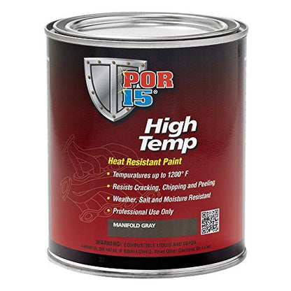 POR-15 High Temperature Paint, High Heat Resistant Paint, Weather and Moisture Resistant, 8 Fluid Ounces, Gray - color: Gray, size: 8 Fl Oz (Pack of 1)