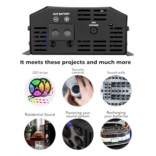 Taramps BOB 120A Power Supply & Battery Charger 12V-15V Adjustable, 120A Dynamic Output, Automatic 127V/220V Bivolt, Smart Cooler, 2000W DC Power Supply for Car Audio, Batteries & LED Systems