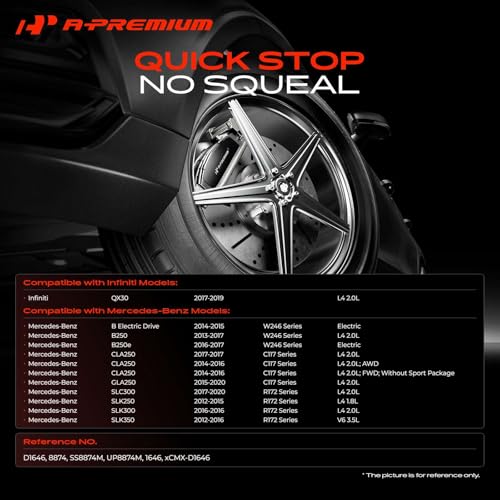 A-Premium Rear Ceramic Brake Pads Compatible with Mercedes-Benz