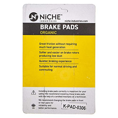 NICHE Front Rear Brake Pad for Harley-Davidson 44063-83D 43957-86F Organic - size: Organic