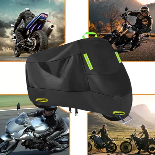 Motorcycle Cover All Season, Outdoor Storage Moped Covers, All-Weather Universal Waterproof Scooter Cover Fits up to 86.6" Motorcycles Vehicle - size: 86.6"