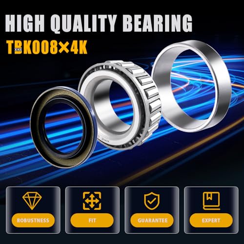 XiKe 25580/25520 & 14125A/14276 Trailer Bearings Wheel Hub Kit, 4 Sets - size: 25580/20 ＆ 14125A/76 + Seal ID 2.125'' ＆ 2.250'', style: Pack 4 Set