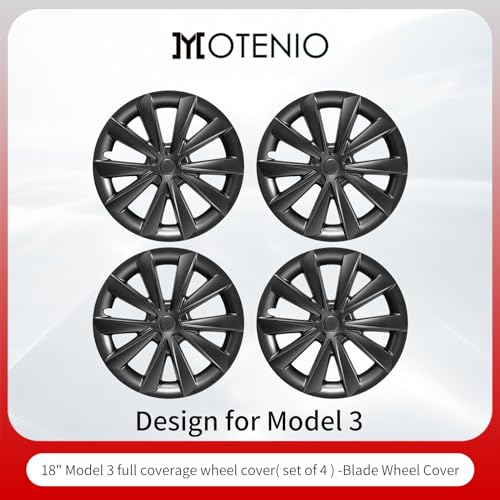 Wheel Cover for Tesla Model 3 (2017-2023) 18 Inch Blade Style Replacement Hub Caps 4PCS Full Rim Hubcaps for Car Accessories - size: 18 inch, style: M3-Legacy-Blade Style