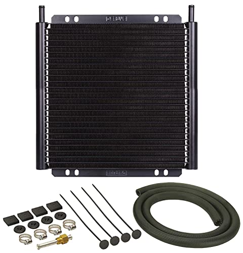 Derale 13504 Series 8000 Plate and Fin Transmission Oil Cooler , Black