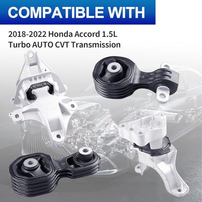 Engine Motor Mounts Set - Compatible withHonda Accord 2018-2022 L4 1.5L 2.0L Automatic Transmission Mount, Replace# 10151 10155 10143 10158, A65128 A65109 A65126 A65112 - size: 2018-2022 Honda Accord L4 1.5L/2.0L Auto