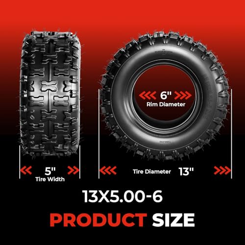 Set of 2 13x5-6 ATV UTV Tires, 13x5x6 All-Terrain Tires