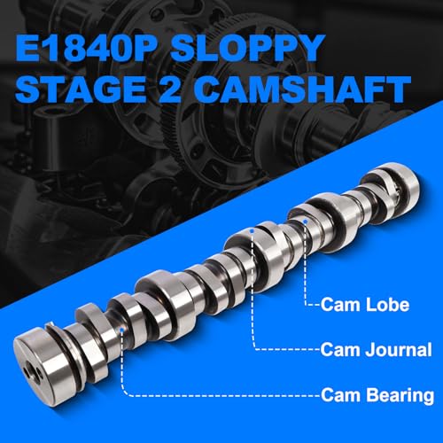 E1840P Sloppy Stage 2 Camshaft Kit for GM/Chevy 4.8L 5.3L 5.7L 6.0L 6.2L LS LS1 LS2 LQ4 LQ9 Engine, (Includes Cam, Springs, 7.400" Pushrods, Seals & Gaskets)
