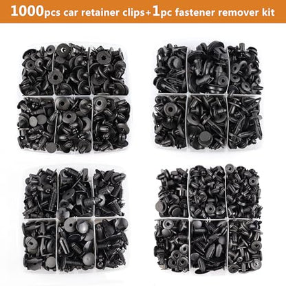 Car Bumper Clips Automotive Push Pins 1101PCS Plastic Rivets Shield Retainer Clips Assortment Xmas Tree Fasteners Kit Most Common Sizes Auto Body Push Pin with Removers for Ford Honda Chrysler GM - size: 1101PCS