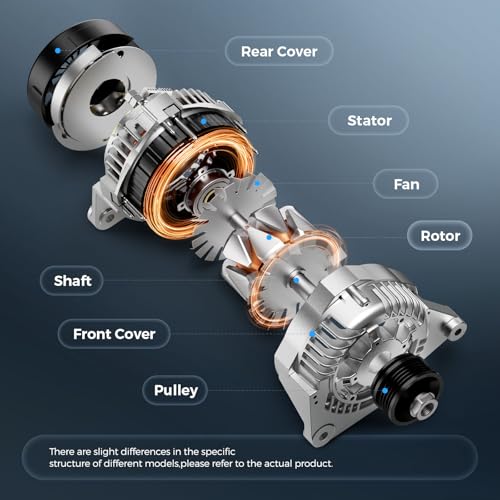 Alternator Replacement New 2.5L for Nissan 2007-2012 Altima, 2007 2008 2009 2010 2011 2012 Sentra, 2011-2013 Rogue, 2014 2015 Rogue Select L4, 400-40102 AL2407X 23100-JA02A AVA0074 TG12C032