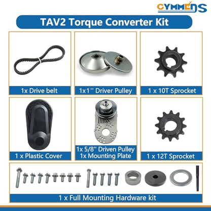 30 Series Torque Converter 1 inch Bore Fit for Go Kart Mini Bike Clutch 10T #40 41 420 Chain and 12T #35 Chain Drive Belt Pulley Replaces Manco Comet TAV2,218354A,203603A,219456A, 218355A,219554A - size: 1" Bore CVT Clutch kit