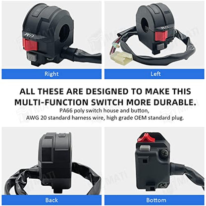 M MATI Left Handlebar Control Start Engine Run Off Switch for Yamaha ATV Badger 80 YFM80 Grizzly 80 YFM80 Raptor 50 YFM50 Raptor 80 YFM80 4EM-83975-00-00