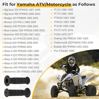 M MATI Handlebar Grips for Yamaha Breeze Big Bear Grizzly Moto-4 350 400 200 225 250 600 650 YT125 YTM200 TY175 1975-2013 3GB-26241-00-00 3GB-26241-01-00 5FU-F6241-00-00