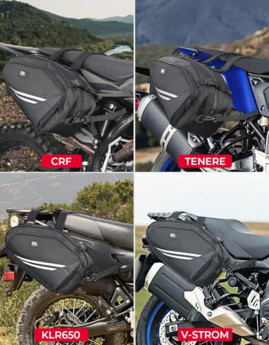 KEMIMOTO Dirt Bike Motorcycle Saddlebags 20L with Waterproof Rain Covers