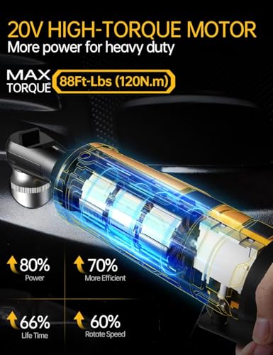 APEXPOWER 3/8 Inch Cordless Ratchet Wrench (Deep Black/Yellow) - color: Deep Black/Yellow