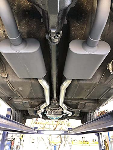 Universal Mufflers Dual Chamber 2.5" offset inlet (ID) 2.5" center outlet (ID) Performance Automotive Muffler Exhaust FH42541 - size: 2.5"