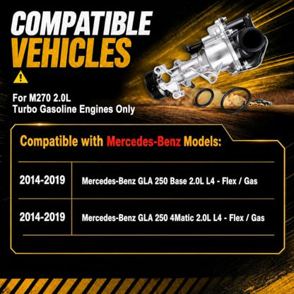 Engine Water Pump Compatible with Mercedes-Benz GLA250 2014-2019 2.0L M270