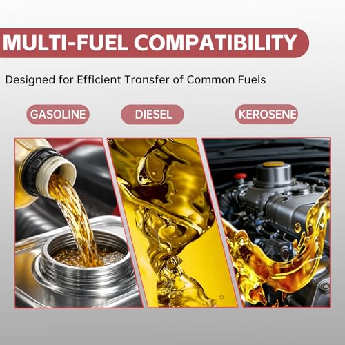 FMCNMech 12V Fuel Transfer Pump Kit, 20 GPM with Manual Nozzle - color: 20 GPM Gas & Diesel Pump