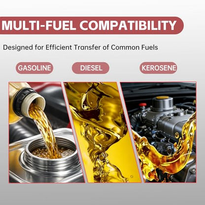 FMCNMech 12V Fuel Transfer Pump Kit, 20 GPM with Manual Nozzle - color: 20 GPM Gas & Diesel Pump