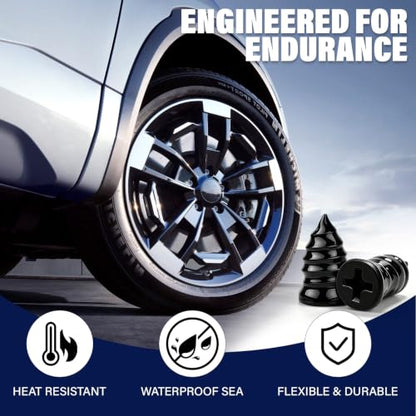 BURMONG 80Pcs Tire Repair Rubber Nails Kit with 4 Sizes,for Car,Motorcycle,