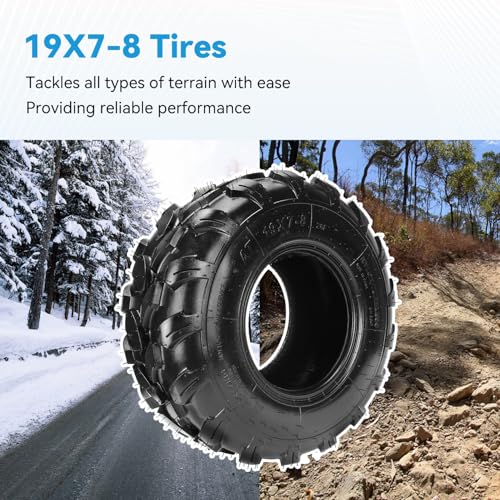 EOPOAYI 19x7-8 Tire 19x7x8 Street Tubeless Compatible with Coleman Mini Bike CT200U BT200X Baja Warrior MB165 MB200 Axis M200 Coolster 110cc 125cc ATV UTV Quad 4 Wheeler Go Kart Replacement Parts 4PR - size: 1 Pack