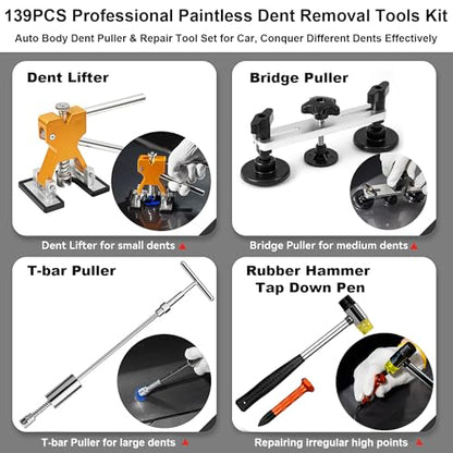 Paintless Dent Repair Kit Professional Auto Body Puller Tool-139 Pcs - size: Dent Puller Kit-139 Pack