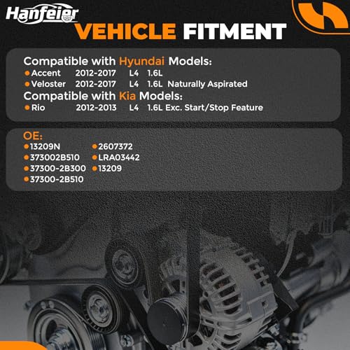 13209N Alternator for Hyundai Kia Accent Veloster Rio 2012-2017 - size: 13209