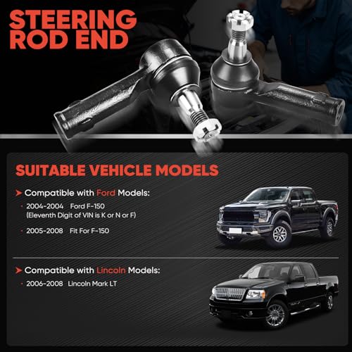 2PCS Front Outer Tie Rod Ends ES3691 LH & RH, Tie Rod End Kit Fit for Ford F-150 Lincoln Mark LT 2004-2008 - size: ES3691