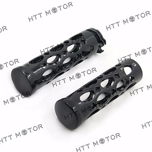 TRHB103-1''- Black Motorcycle Hole Hollow Shape 1" Hand Grips Compatible with Nomad Drifter Vulcan 1600 2000/ Kawasaki Vulcan 1500 Classic