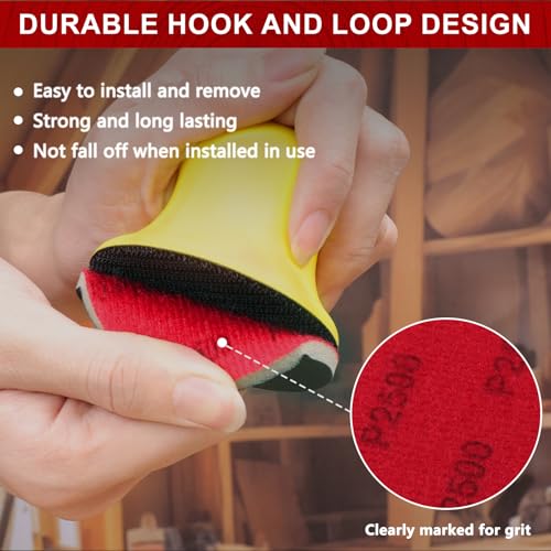 Shinboc 20 PCS 3 Inch Sanding Sponge 2500 Grit, Hook and Loop Sanding Disc - style: 2500 Grit