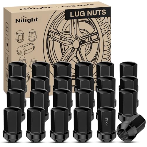 Nilight 24PCS M14x1.5 Lug Nuts One-Piece Compatible with 2012-2024 RAM 1500 - color: Black, size: 24PCS Suburban/Tahoe 1500 2000-2025