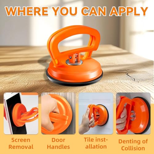 Dent Puller,2026latest Car Dent Puller,3-Pack Car Handheld Puller,Strong Car Dent Remover,Suction Cup Dent Puller and Paintless Car Dent Repair Kit.Suitable for Car Body Dents (Orange).