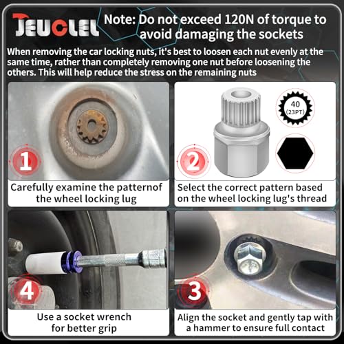 40/23PT Wheel Locking Nut Key for BMW, Anti-Theft Lug Nut Removal - size: 40/23Pt Key