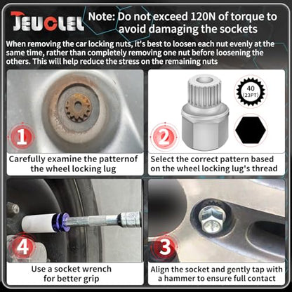 40/23PT Wheel Locking Nut Key for BMW, Anti-Theft Lug Nut Removal - size: 40/23Pt Key