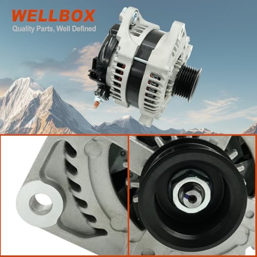 Alternator for Dodge Grand Caravan 2008-2010, for Chrysler Town & Country 2008-2010, Voyager 2008, for Jeep Wrangler 2007-2008, VW Routan 2009-2010 3.3L 3.8L, 160Amp CW 12V OE 7B0903015, 90-29-5700 - size: 7B0903015
