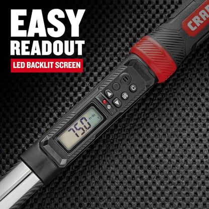 CRAFTSMAN Digital Torque Wrench, 1/2-Inch, 50-250 FT-LB, CMMT99436