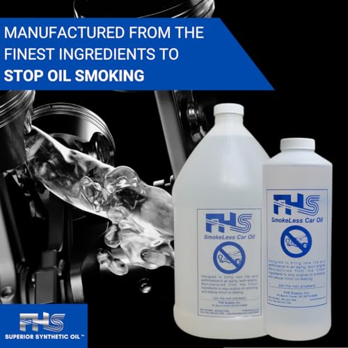 FHS Full-Synthetic Smokeless Motor Oil (5W-20) (1 Gallon Bottle) - High-Performance Engine Oil Stays Cleaner, Reduces Emissions, & Extends Mileage