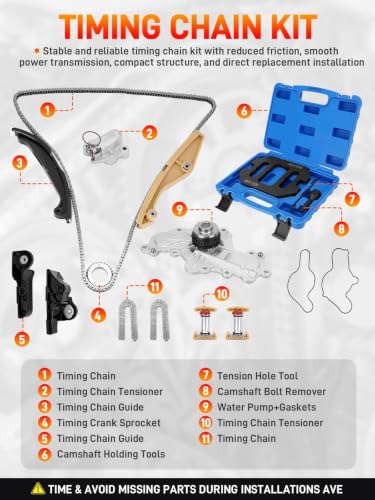 Timing Chain Kit with Water Pump & Camshaft Holding for 3.5L 3.7L V6