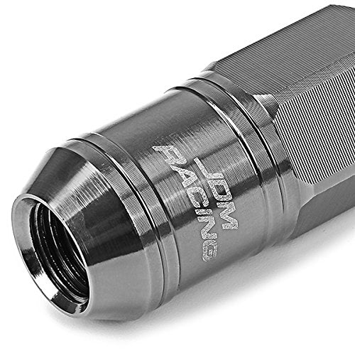 Auto Dynasty M12 x 1.5 Open End Design 16-Piece Aluminum Alloy Wheel Lug Nuts + 4 x Lock Nut + 1 x Lock Nut Key (Gun Metal) - color: Gun Metal