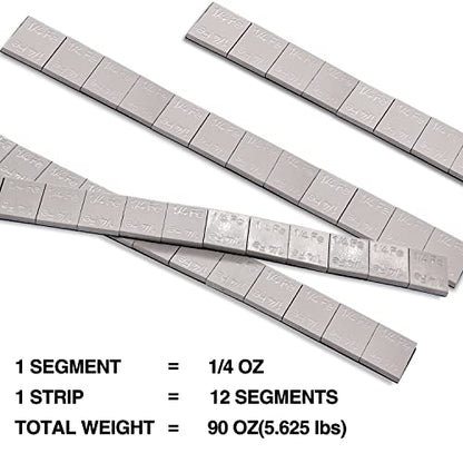 Taiss 48PCS wheel weights stick on 1/4 Oz,0.25 Oz Adhesive Backed Wheel Weights,Grey Adhesive Stick on Wheel Weights F-067