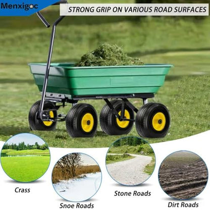 4.10/3.50-4" Tire and Wheel, 10" Solid Tire, 5/8" Bearing with 3/4" & 1/2" Extra Bearings, 4.10/3.50-4 Flat Free Wheels, 2.2" Offset Hub for Hand Truck Garden Wagon Cart Trolley Dolly - 2Pack - color: yellow