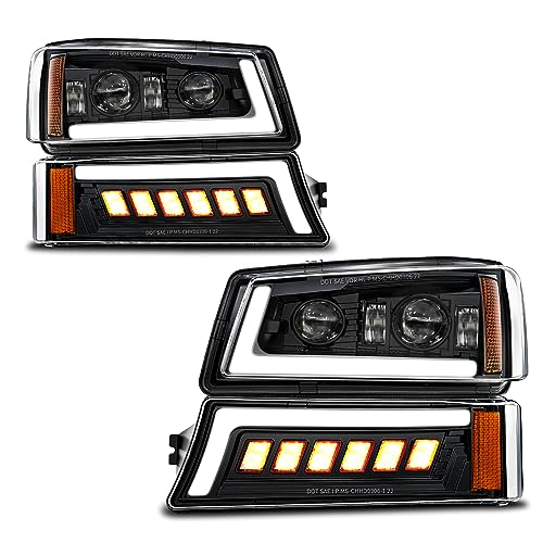Z-OFFROAD DOT Approved LED Headlight Assembly for 2003-2006 Chevy Silverado - color: Black A