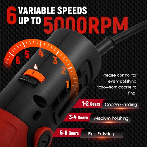 Antstone 860W Wet Polisher 4'' Electric Granite Polisher with 6 Variable Speeds 110V Wet Stone Polisher Grinder Buffer Concrete Polisher for Granite Marble Concrete Stone Countertop Floor Surface Tile