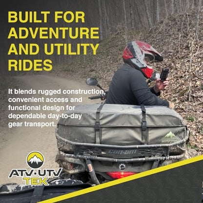 ATV Tek Black Expedition Cargo Bag, Water Resistant ATV Storage Bag with Steel Frame, Insulated Lid and Zipper-Free Access, Durable ATV Rack Bag for Hunting, Fishing, Trail Gear and Utility Storage
