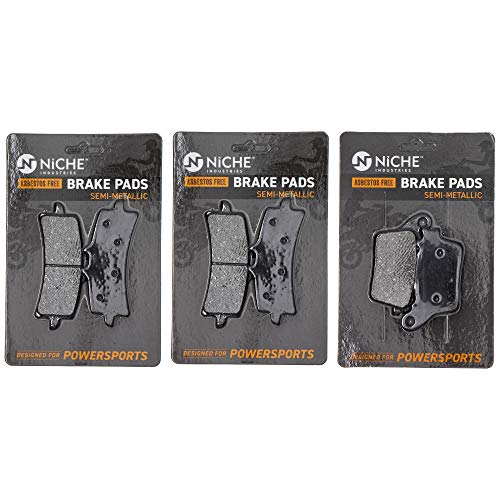 NICHE Front Rear Brake Pad Set for Suzuki 69100-47820 Semi-Metallic - size: Semi-Metallic